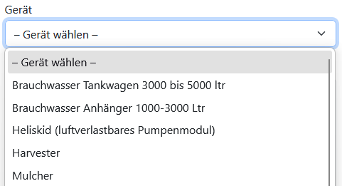 Beispielbild Geräte-Auswahl