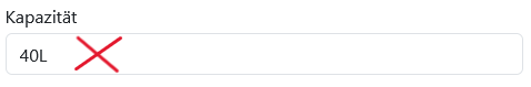 Kapazität Falsch